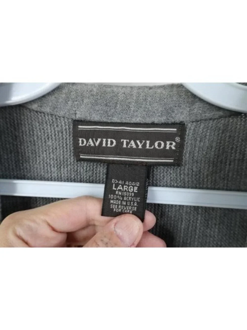 Vtg 90s Streetwear Mens Large Blank Knit Kurt Cobain Cardigan Sweater Gray USA